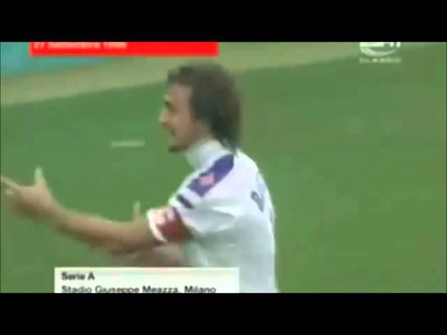 Punizione Batistuta AC Milan - ACF Fiorentina 98/99 Penalty shot Batistuta