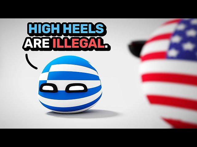 COUNTRIES COMPARE WEIRD LAWS 2 | Countryballs Animation