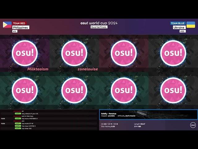 [Filipino Broadcast] osu! World Cup 2024 Quarterfinals: Philippines (#9) vs Ukraine (#22)