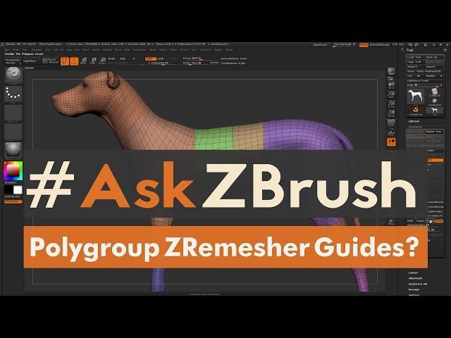 #AskZBrush: “Is there a way to use Polygroups to generate ZRemesher guides?”