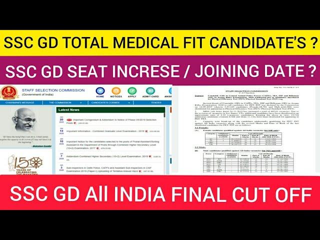 SSC GD Final Merit List Update | SSC GD New Update | SSC GD Update Today | SSC GD Today Update