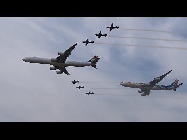 SAAF and SAA displaying its might performing a demo flights and formation flying!