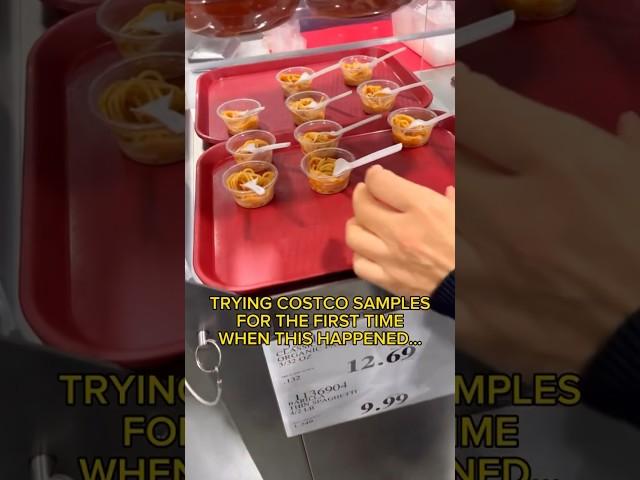 TRYING COSTCO SAMPLES FOR THE FIRST TIME WHEN THIS HAPPENED #shorts #viral #mukbang