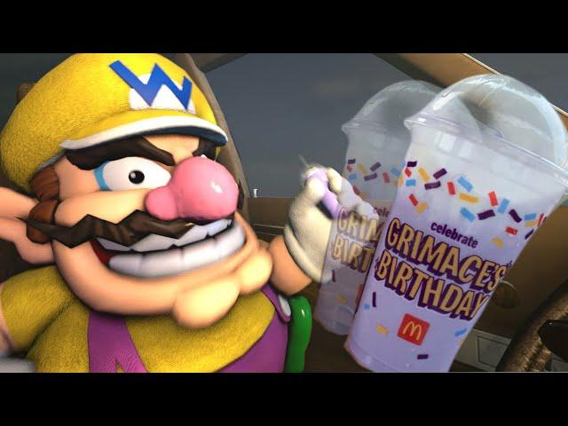 WARIO TRIES THE GRIMACE SHAKE