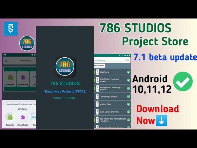 786 STUDIOS sketchware project store 7.1 beta update ( Download project in Android 11 )