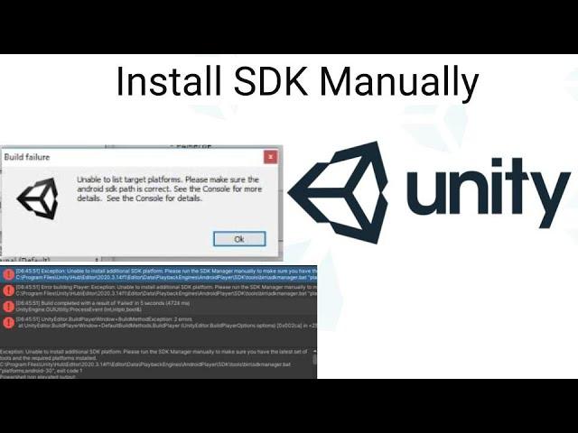 update android sdk unity, Unable to install additional sdk platform unity List target Api Level Fail