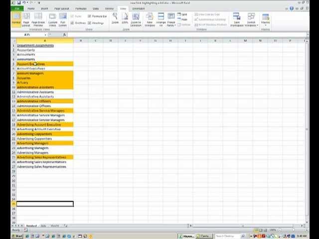 Excel:  How to highlight values when they change