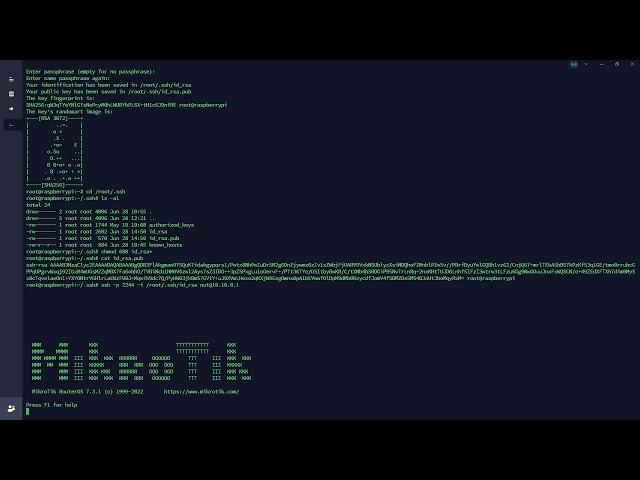 How to generate RSA keys on Raspberry Pi and upload it to a Mikrotik router to connect via ssh.