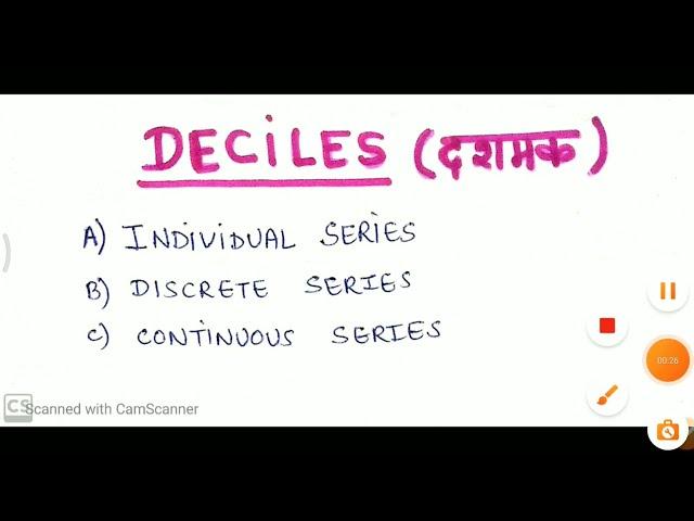 DECILE | Individual Series | Discrete Series | Continuous Series | Grouped Data