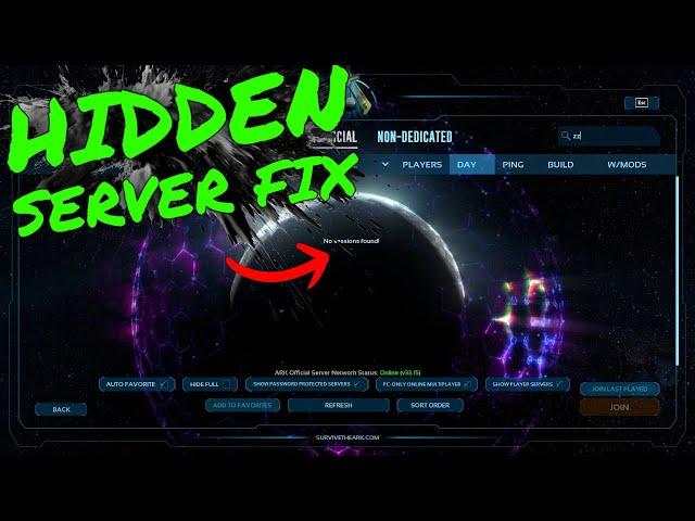 Hidden Server Fix For Ark Survival Ascended!!! How to connect to servers you can not find anymore!