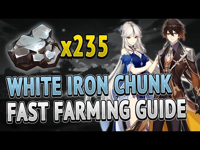 White Iron Chunk All Locations FAST FARMING ROUTE | Genshin Impact 2.0