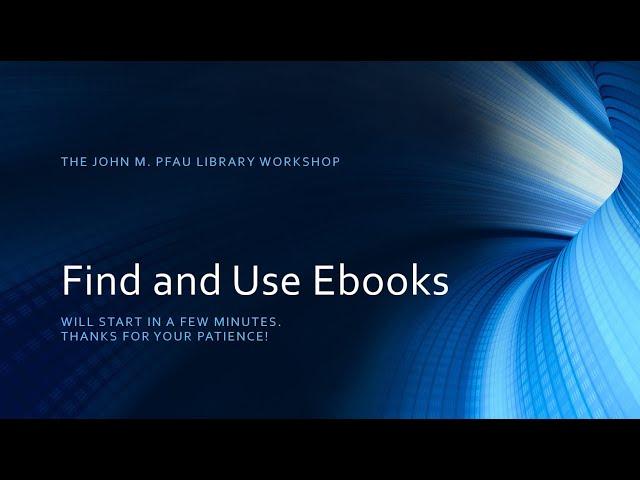 Find and Use Ebooks