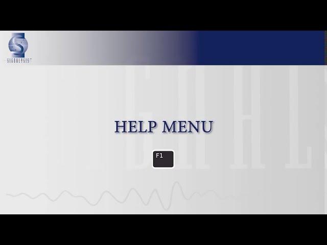 001 SigQC HowTo: HELP MENU