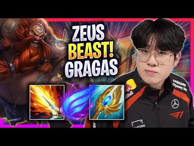 ZEUS IS A BEAST WITH GRAGAS! - T1 Zeus Plays Gragas TOP vs Aatrox! | Season 2024