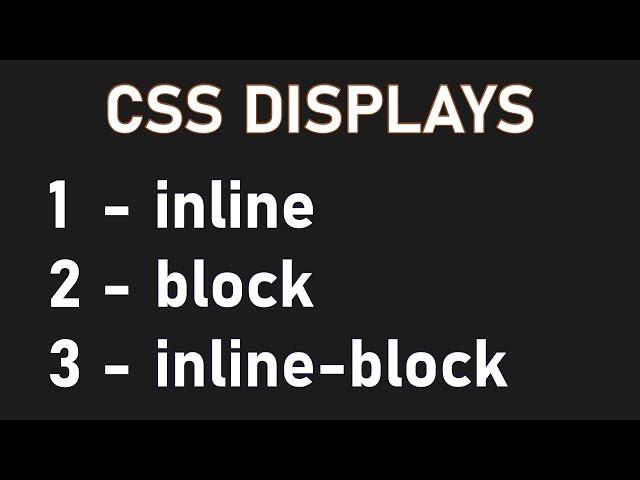 Three Main CSS Displays | inline, block, inline-block | Full Concept