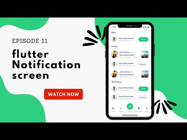 Flutter Tutorial - App Notification Page UI - Flutter Notification Screen