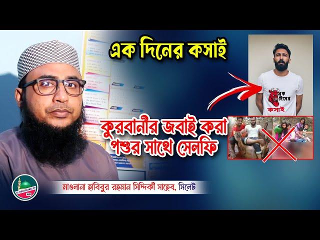 এক দিনের কসাই ও কুরবানীর পশুর সাথে সেলফি | মাওলানা হাবিবুর রহমান সিদ্দিকী | Habibur Rohman Siddiki