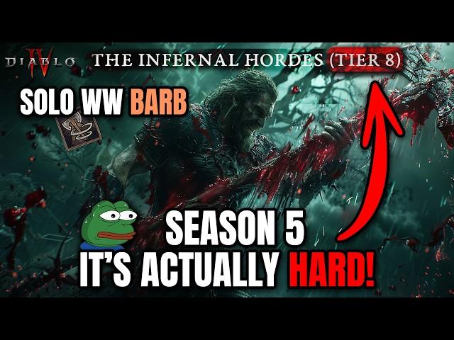 INFERNAL HORDES IS ACTUALLY HARD! Highest Tier 8 Solo - Season 5 Diablo 4