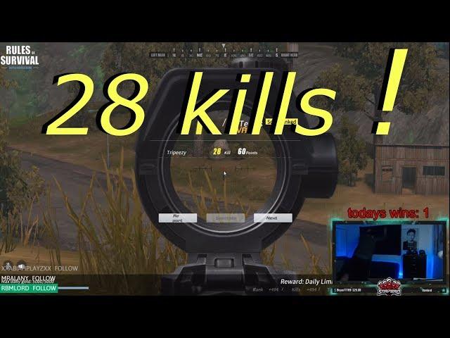 RULES OF SURVIVAL BANNED AFTER SETTING KILL RECORD 28KILLS !!! RANK 10 OVERALL IN ROS