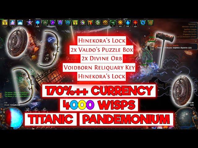 170%++ CURRENCY 4000 WISPS TITANIC PANDEMONIUM T0 UNIQUE & CURRENCY FARMING - POE 3.25 SETTLERS