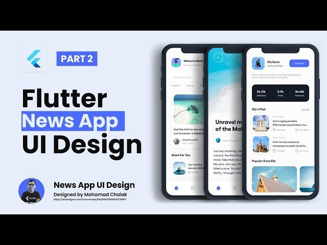 Flutter UI Tutorial - Designing Clean Travel News App UI Design (Figma to Flutter) | PART 2