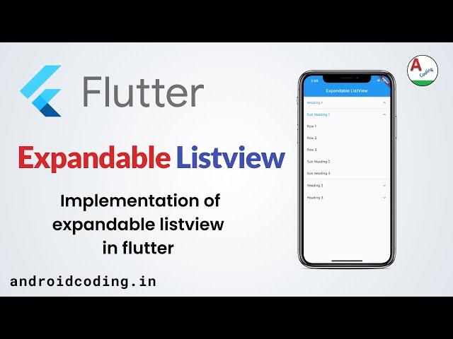 Flutter : Expandable listview tutorial for beginners | flutter coding