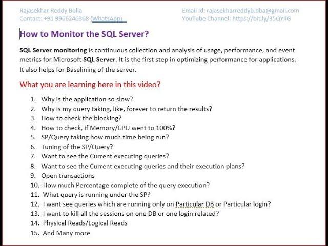 SQL Server For Beginners. How to Monitor the SQL Server in Real time?