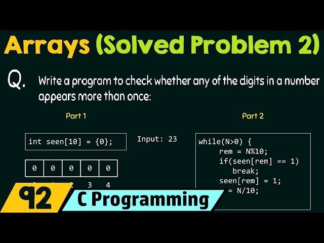 Arrays in C (Solved Problem 2)