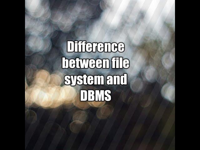 Difference between file system and DBMS| DBMS Questions and answers