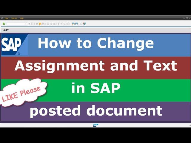 How to Change Assignment & Text in SAP posted document