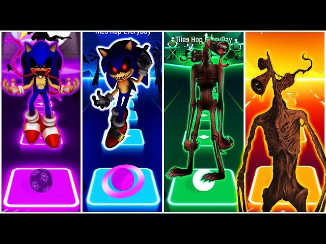 Sonic EXE VS Sonic EXE VS Siren Head VS Siren Head | Tiles Hop EDM Rush