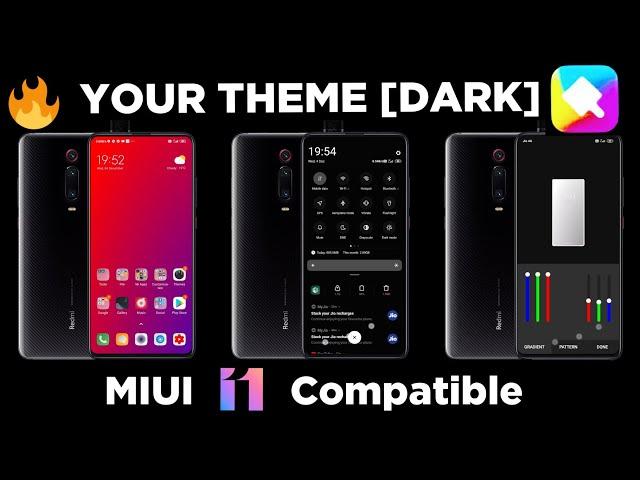 YOUR THEME [DARK]DWM19|MIUI 11 compatible Theme|miui 11Dark Theme|Best miui themes|lock screen theme