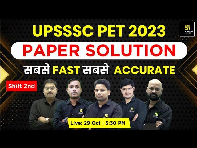 UPSSSC PET 2023 | UP PET Paper Analysis & Solution |  UP PET 29 October (Shift 2nd) Paper Solution