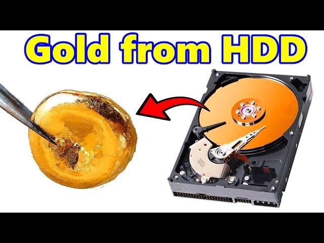 How to make gold from HDD hard disks drive old computer Original gold extraction.