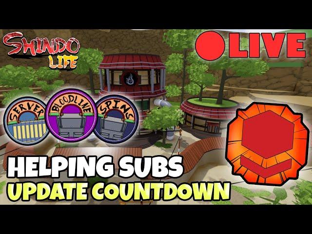 [FREE GAMEPASSES] UPDATE COUNTDOWN (NEW KAWAKI BLOODLINE) HELPING SUBS | Shindo Life Live