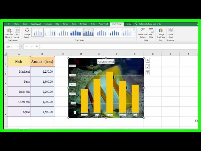 Size, color of bar and background : EXCEL