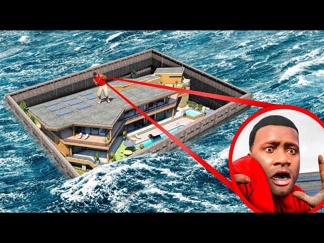 Saving Franklin's House from a BIG TSUNAMI in GTA 5!