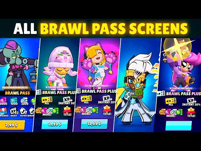 ALL 16 UPDATED BRAWL PASS BUYING SCREENS | Season 22 to Season 37