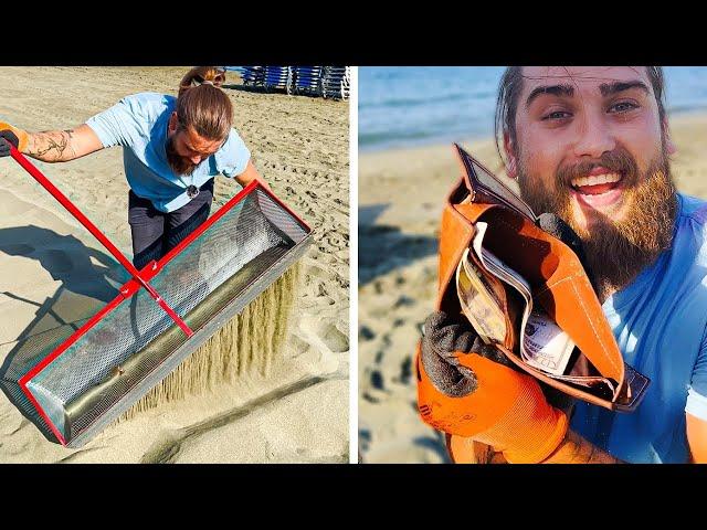 Treasure Hunting on the Beach with a Sand-Sifting Gadget! ️ The Surprises We Found!
