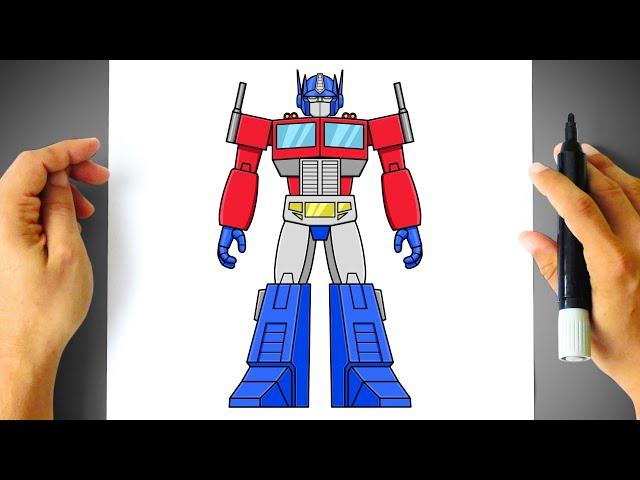 How to DRAW OPTIMUS PRIME - Transformers