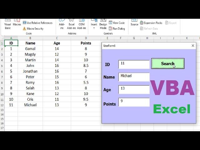 Excel Programmer VBA code for search button in userform Excel