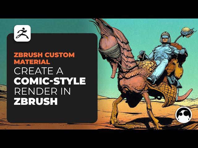 Create a comic-style render in ZBrush with a custom material