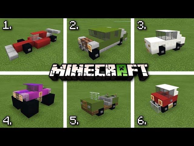 6 Cool CARS  & TRUCKS  Minecraft Tutorial -  MCPE,Xbox,PS4,Windows,Switch,Java