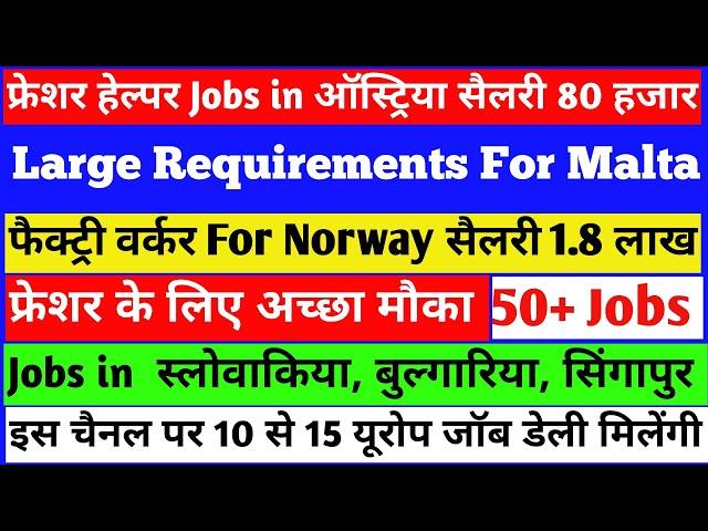 England Work Visa | Europe Jobs 2024 | Jobs in Slovakia, Norway, Singapore |