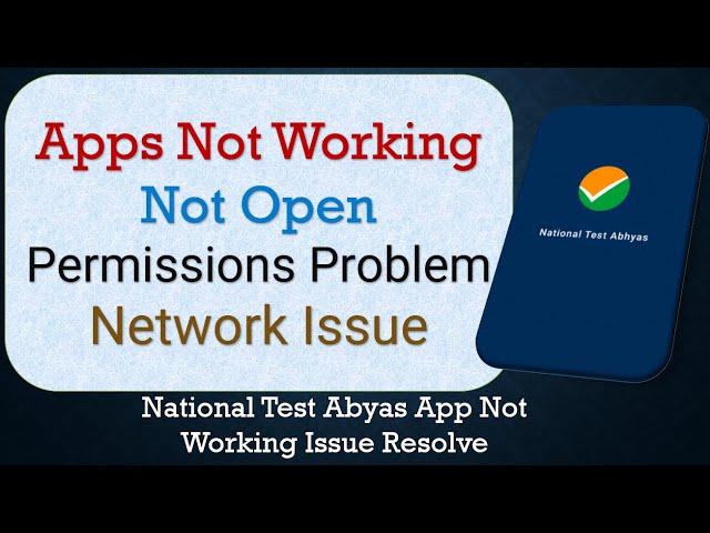 How To Fix National Test Abyas App not working | Not Open | Space Issue | Network Issue