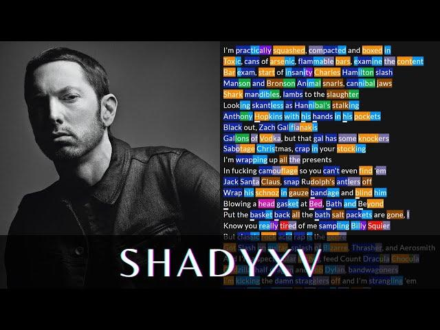 Eminem - ShadyXV | Lyrics, Rhymes Highlighted