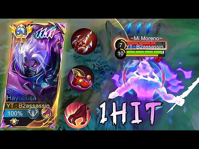 GLOBAL HAYABUSA 1HIT BUILD|HAYABUSA WINSTREAK SOLO RANK -Mobile Legends