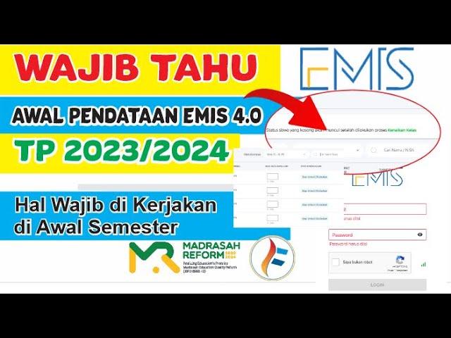 Operator Wajib Tahu ! Awal Pendataan EMIS Semester Ganjil TP 2023/2024 Hal Wajib Dikerjakan