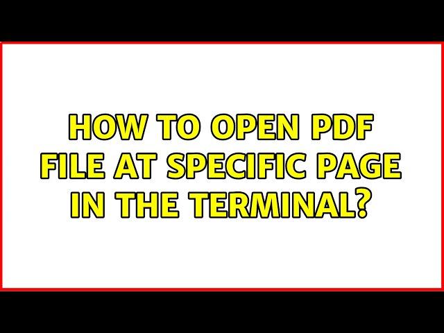 Ubuntu: How to open PDF file at specific page in the terminal?