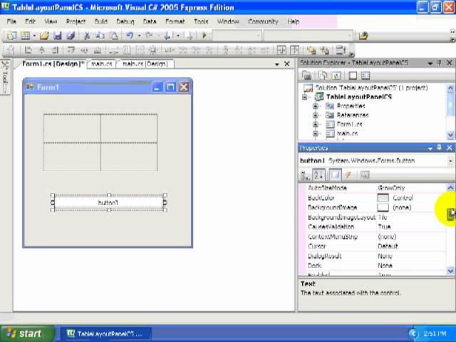 Windows Forms Lesson 9 How to use the TableLayout control